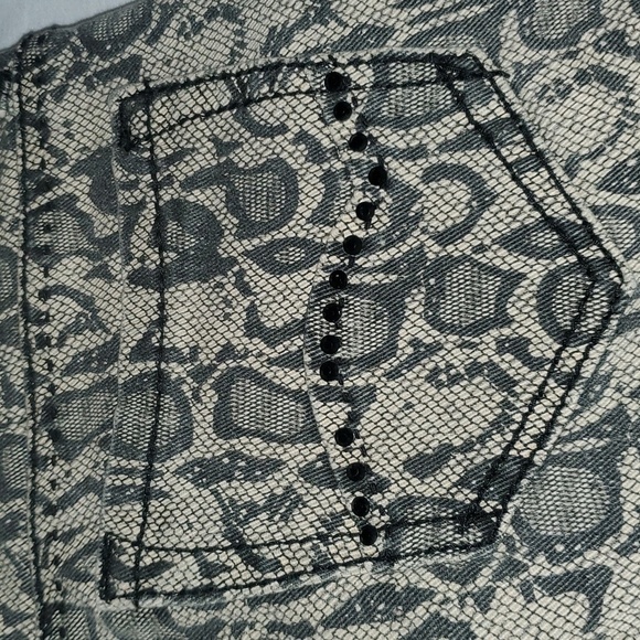 Dollhouse Snake skin Print Tan w/ Rhinestones Jeans - Picture 8 of 12